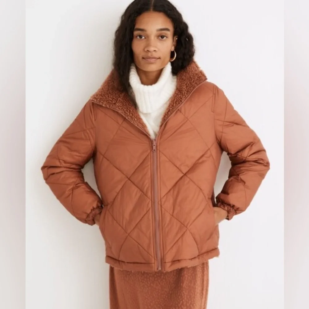 Madewell Reversible Sherpa Puffer Jacket - Picture 2 of 6